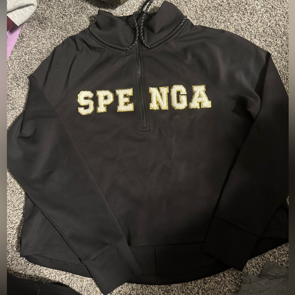 SPENGA custom half zip chenille letters